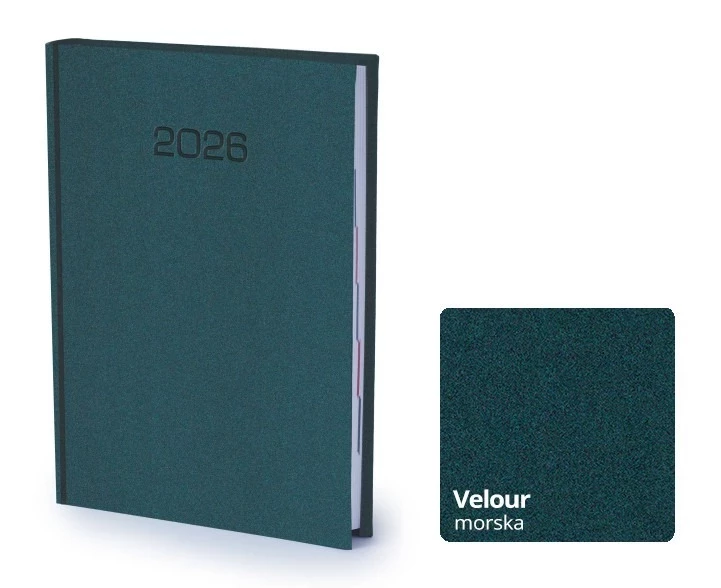 Kalendarz książkowy Velour A5  -  Rozkład Dzienny 
