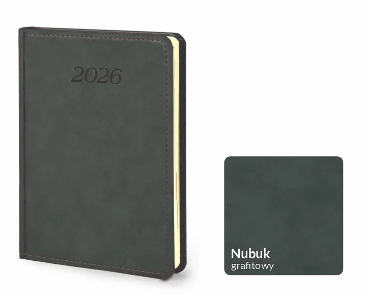 Kalendarz książkowy Nubuk A5  -  Rozkład Dzienny 