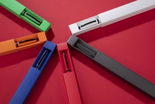 Długopis w etui RIO - Czerwony
