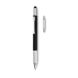 Długopis poziomica z linijką - TOOLPEN - Czarny