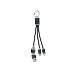 Kabel ładujący 4 w 1 typu C - BLUE - Czarny