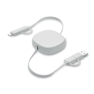 Zwijany kabel ładujący o mocy 60 W - LINEA - Biały
