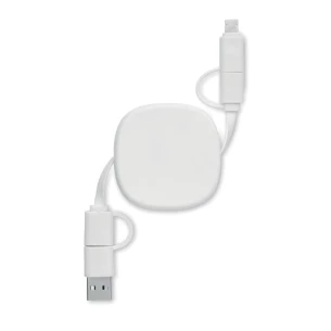 Zwijany kabel ładujący o mocy 60 W - LINEA - Biały