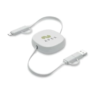 Zwijany kabel ładujący o mocy 60 W - LINEA - Biały