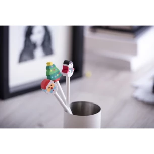 Ołówek świąteczny z gumką - Czerwony