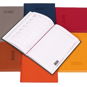 Kalendarz książkowy A5 - Rozkład Tygodniowy - Brązowy