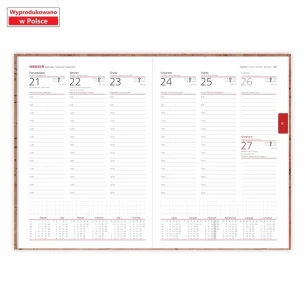 Kalendarz książkowy Nature B5 - Rozkład Tygodniowy - Wood