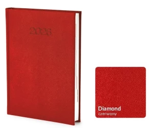 Kalendarz książkowy Diamond B5 - Rozkład Tygodniowy - Czerwony