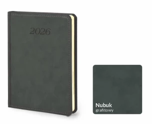 Kalendarz książkowy Nubuk A5 - Rozkład Dzienny - Grafitowy