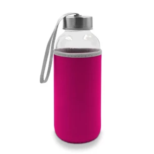 Szklana butelka 420 ml Bob - fuksja