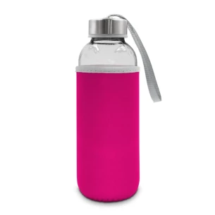 Szklana butelka 420 ml Bob - fuksja