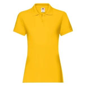 Koszulka Damska Polo Premium Fruit Of The Loom - Ciemny Żółty
